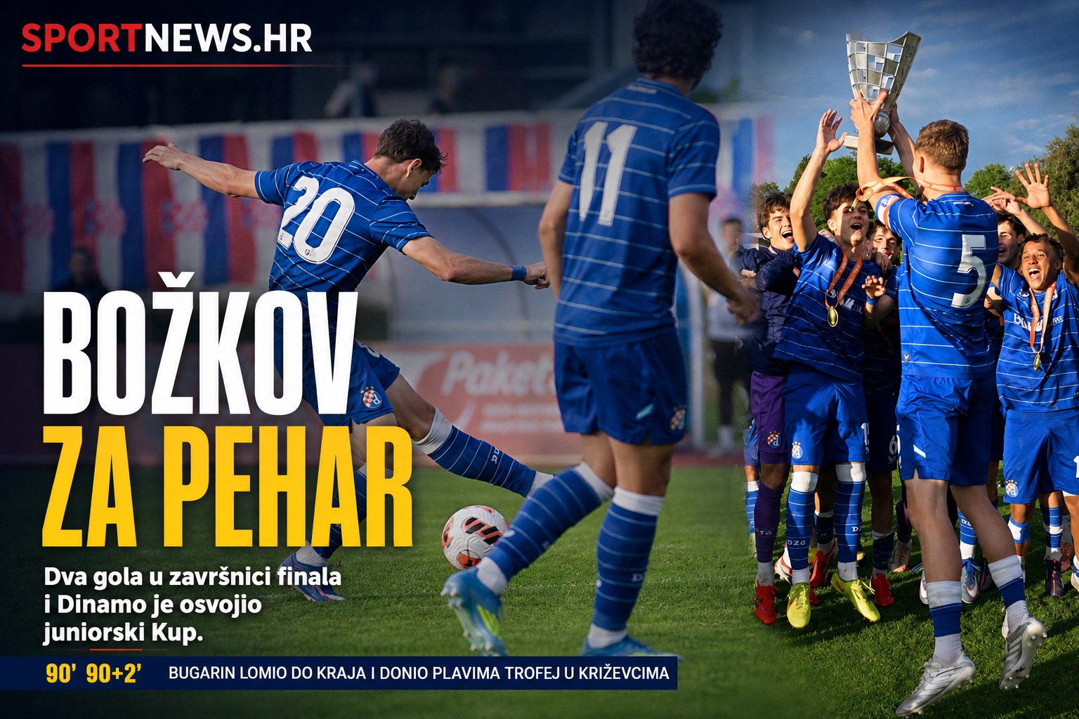 Božkov u finišu donio juniorima Dinama pobjedu u finalu Hrvatskog nogometnog kupa juniora